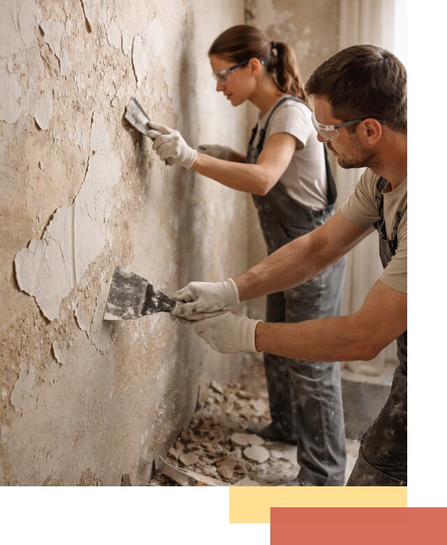 Снятие старой шпаклевки и подготовка поверхностей в Азове
