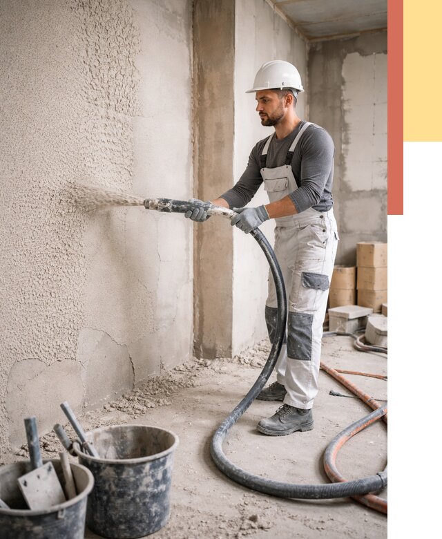 Машинная штукатурка стен в Азове под ключ от 6675 руб./м2 | ОТДЕЛОЧНИК-Азв