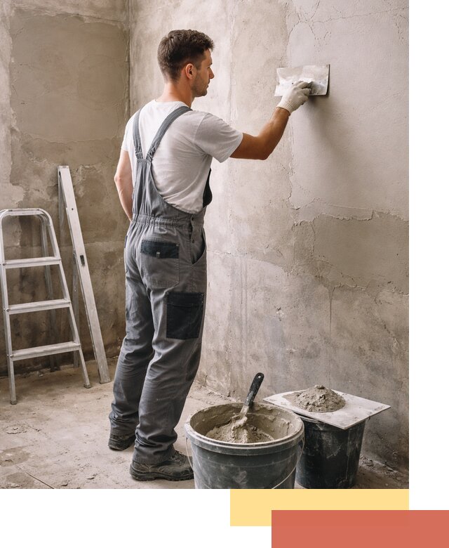 Штукатурка стен в ванной под ключ в Азове