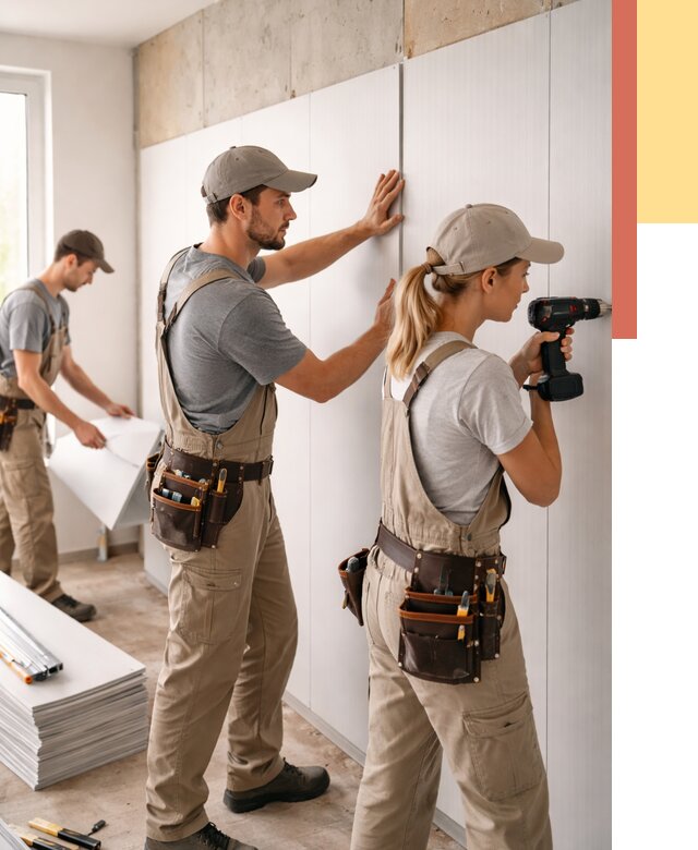 Монтаж ПВХ панелей на стены в Азове от 462 руб/м2 — быстро и недорого | ОТДЕЛОЧНИК-Азв