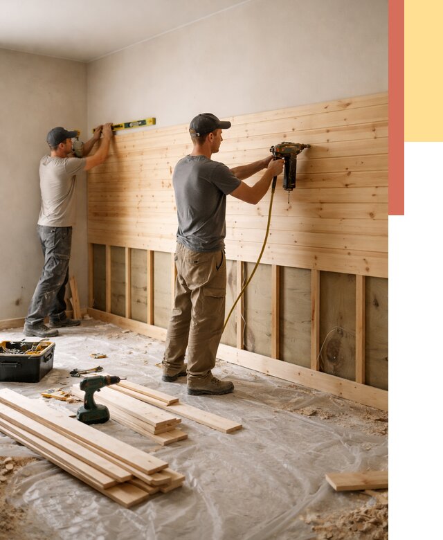 Монтаж деревянной вагонки на стены в Азове от 7702 руб. | Услуги монтажа вагонки | ОТДЕЛОЧНИК-Азв