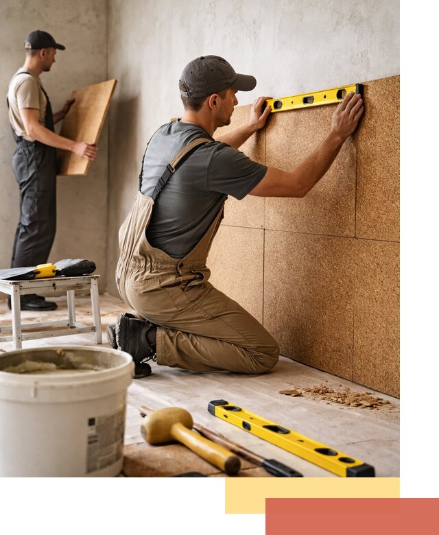 Монтаж пробковых панелей на стены в Азове быстро и качественно