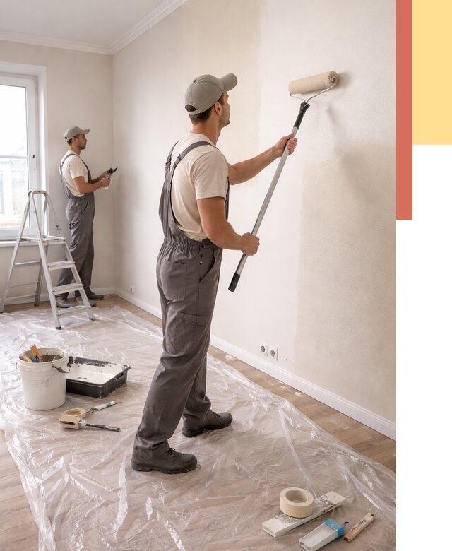 Покраска стен акриловой краской в Азове от 3594 руб./м² — быстро и недорого | ОТДЕЛОЧНИК-Азв