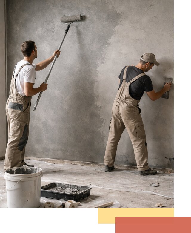 Покраска стен под бетон в Азове профессионально и недорого