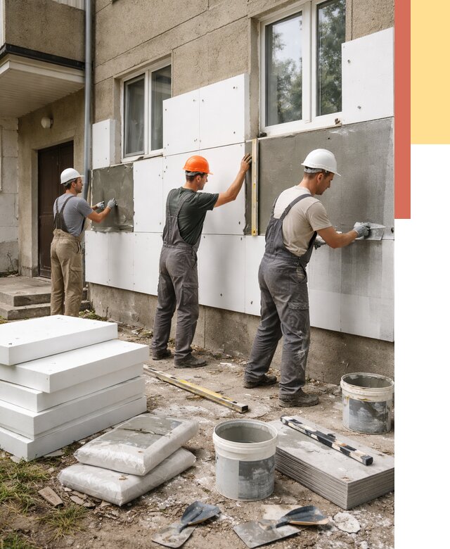 Утепление стен пенопластом в Азове от 1797 руб. — недорого и под ключ | ОТДЕЛОЧНИК-Азв