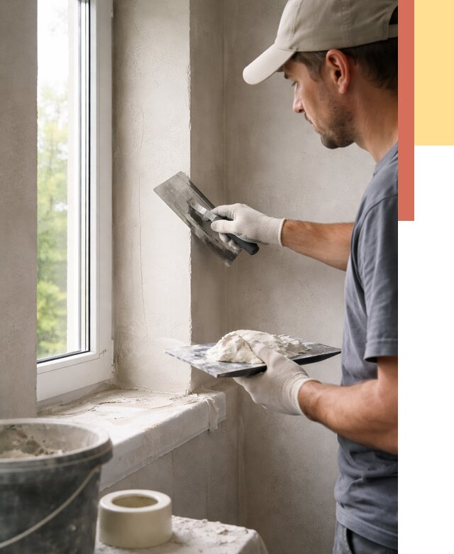 Штукатурка откосов в Азове от 4621 руб/м² — услуги и выравнивание под ключ | ОТДЕЛОЧНИК-Азв