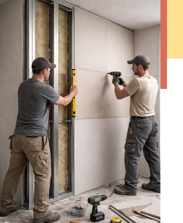 Монтаж двухслойной перегородки из гипсокартона в Азове от 1489 руб. | ОТДЕЛОЧНИК-Азв