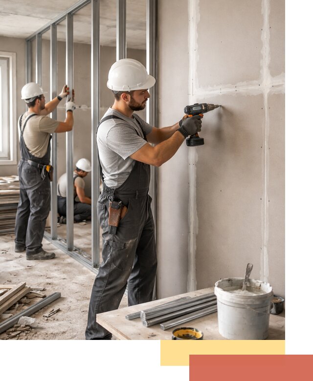 Перегородки из огнестойкого гипсокартона в Азове под ключ