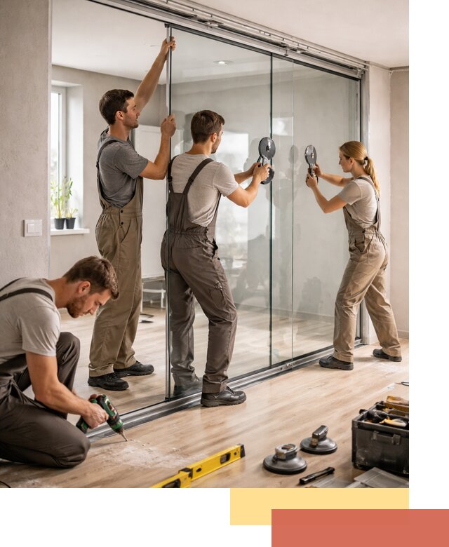 Изготовление стеклянных перегородок на заказ в Азове