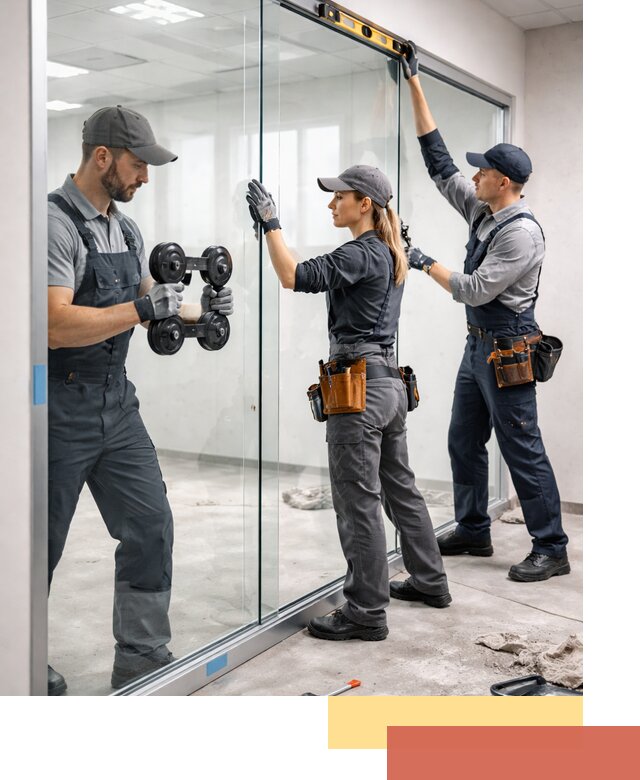 Профессиональный монтаж стеклянных перегородок в Азове