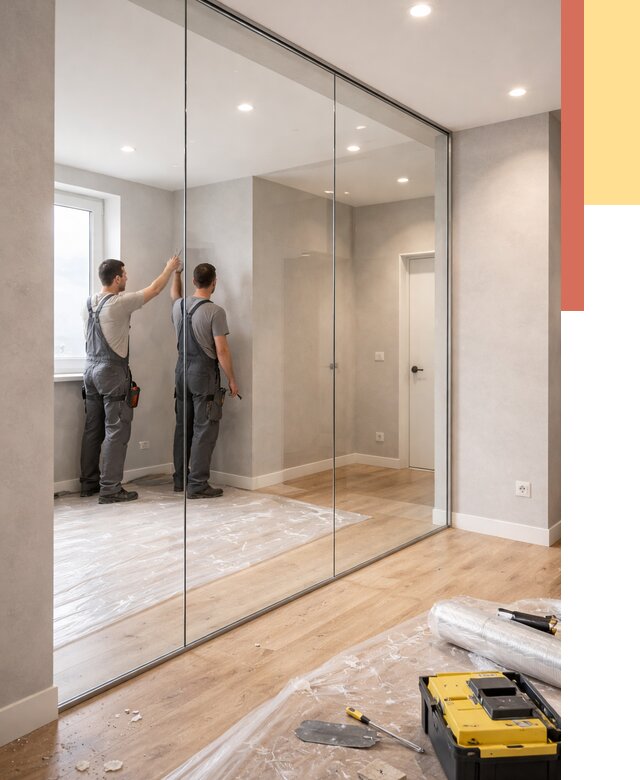 Безрамные стеклянные перегородки в Азове — монтаж от 9756 руб. | ОТДЕЛОЧНИК-Азв