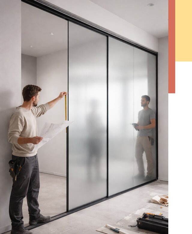 Матовые стеклянные перегородки в Азове от 8729 руб. — монтаж и установка | ОТДЕЛОЧНИК-Азв