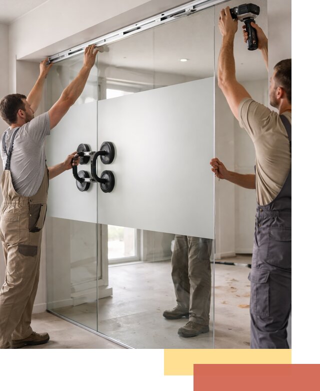 Матовые стеклянные перегородки под ключ в Азове