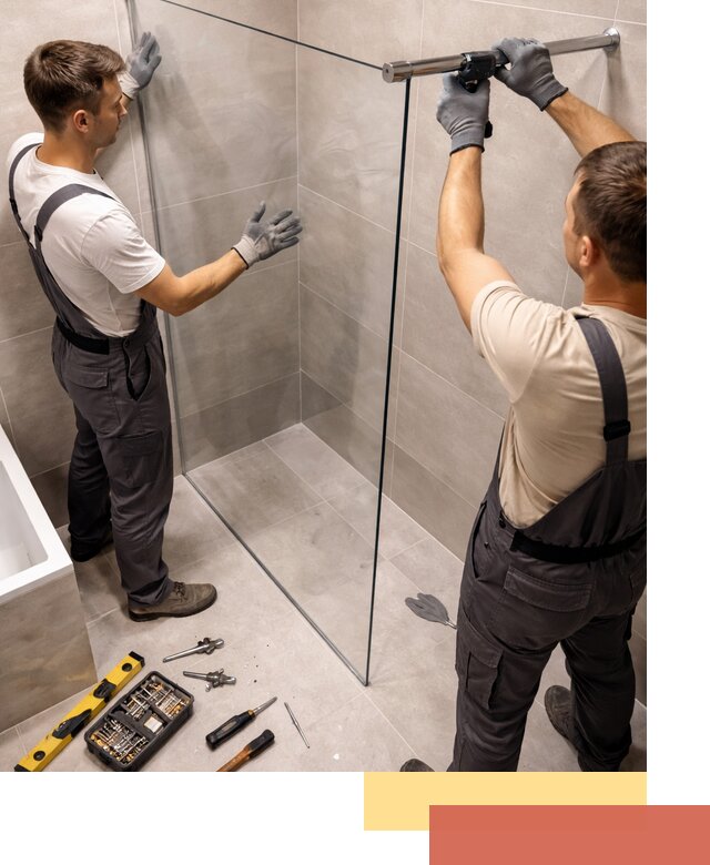 Стеклянные перегородки для душа в Азове — изготовление и монтаж