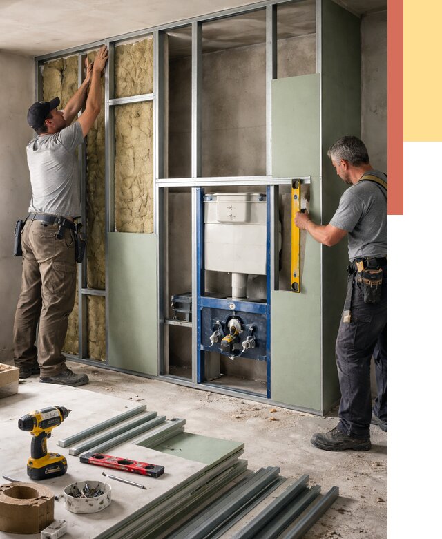 Установка сантехнических перегородок в Азове от 8729 руб. | ОТДЕЛОЧНИК-Азв