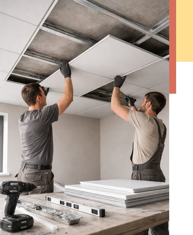 Монтаж кассетного потолка в Азове от 4621 руб/м2 — установка и сборка | ОТДЕЛОЧНИК-Азв