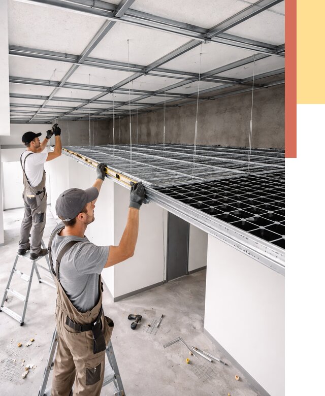 Монтаж потолка грильято в Азове от 462 руб./м² — быстрая сборка под ключ | ОТДЕЛОЧНИК-Азв