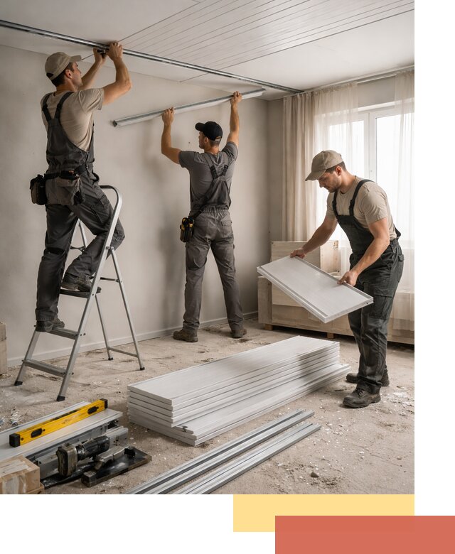 Монтаж потолка из ПВХ панелей в Азове оперативно и качественно