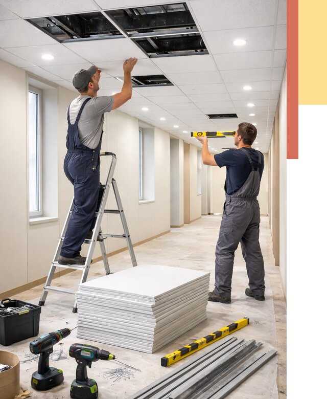 Ремонт потолка Армстронг в Азове от 4621 руб. — быстро и недорого | ОТДЕЛОЧНИК-Азв