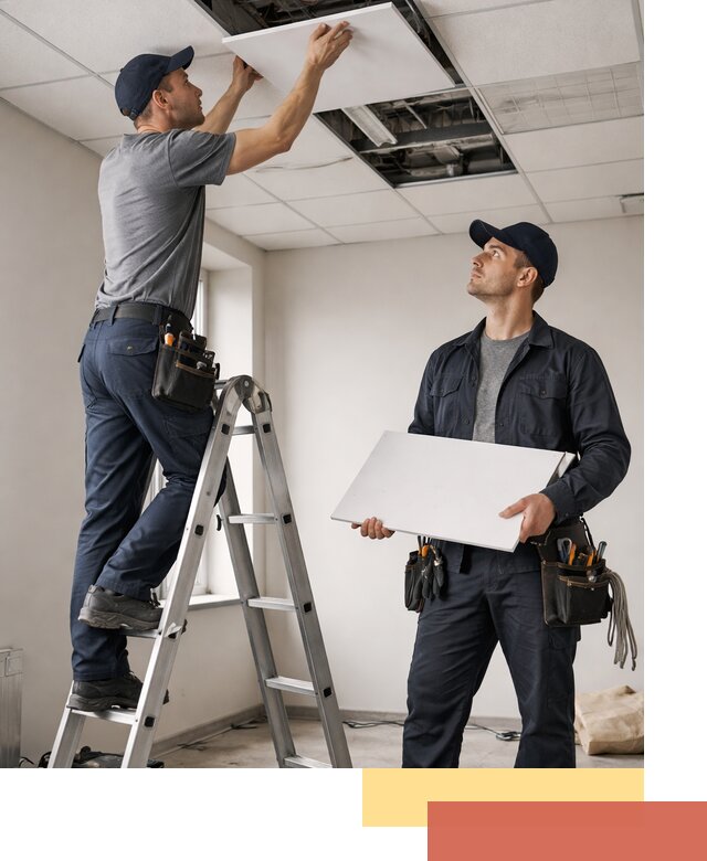 Обслуживание подвесного потолка в Азове — ремонт и чистка