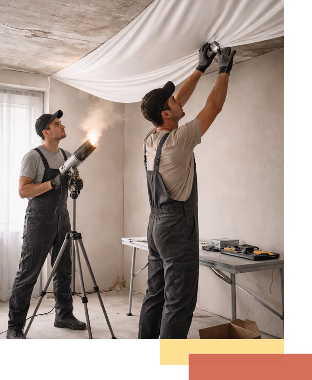 Установка натяжного потолка под ключ в Азове