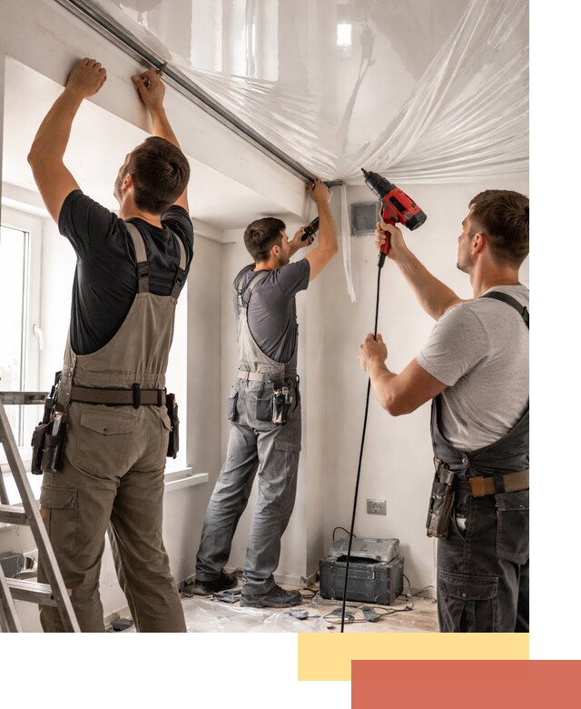 Монтаж глянцевого натяжного потолка в Азове быстро и качественно