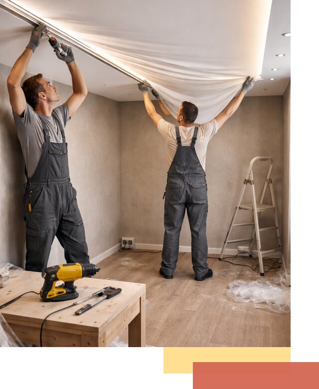 Монтаж натяжного потолка с подсветкой в Азове цена и сроки