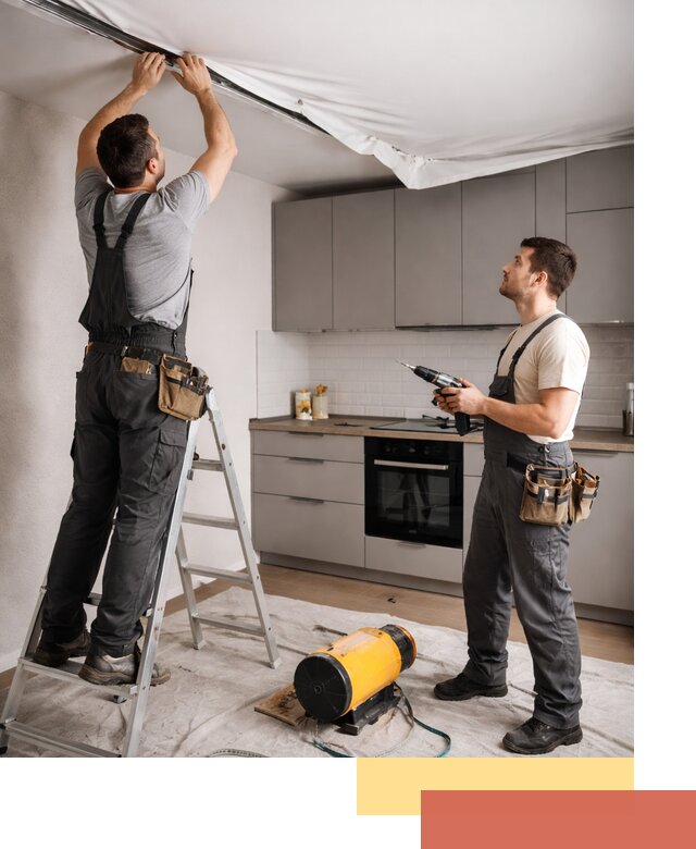 Монтаж натяжного потолка на кухне в Азове