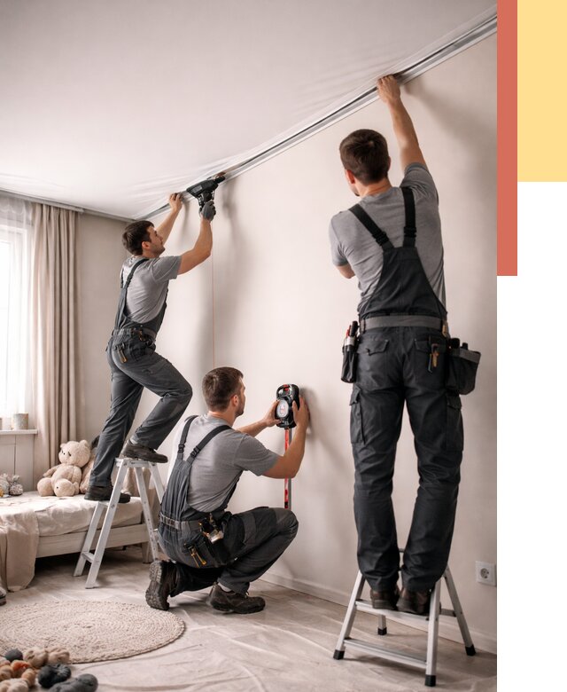 Монтаж натяжного потолка в детской в Азове от 3594 руб. — быстро и недорого | ОТДЕЛОЧНИК-Азв