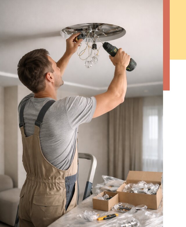 Установка люстры в натяжной потолок в Азове от 1232 руб. | Быстро и недорого — ОТДЕЛОЧНИК-Азв