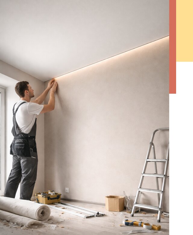 Теневые натяжные потолки в Азове от 8421 руб. под ключ | ОТДЕЛОЧНИК-Азв