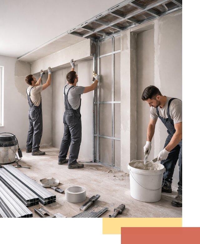 Монтаж потолка из гипсокартона с нишей в Азове