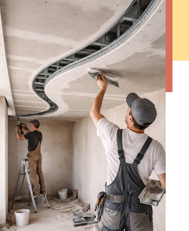 Криволинейный потолок из гипсокартона в Азове от 2156 руб./м2 | ОТДЕЛОЧНИК-Азв