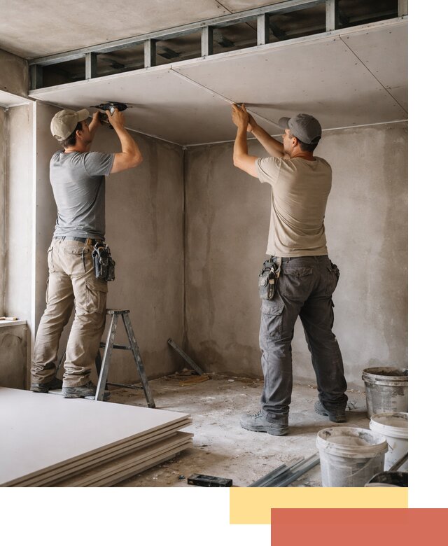 Короб из гипсокартона на потолке под ключ в Азове