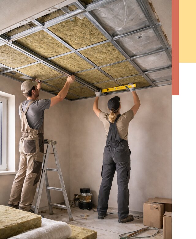 Шумоизоляция потолка в Азове от 1284 руб. под ключ — услуги ОТДЕЛОЧНИК-Азв